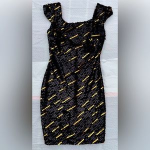 Black & Gold Sequin Short Dress. Size Small.